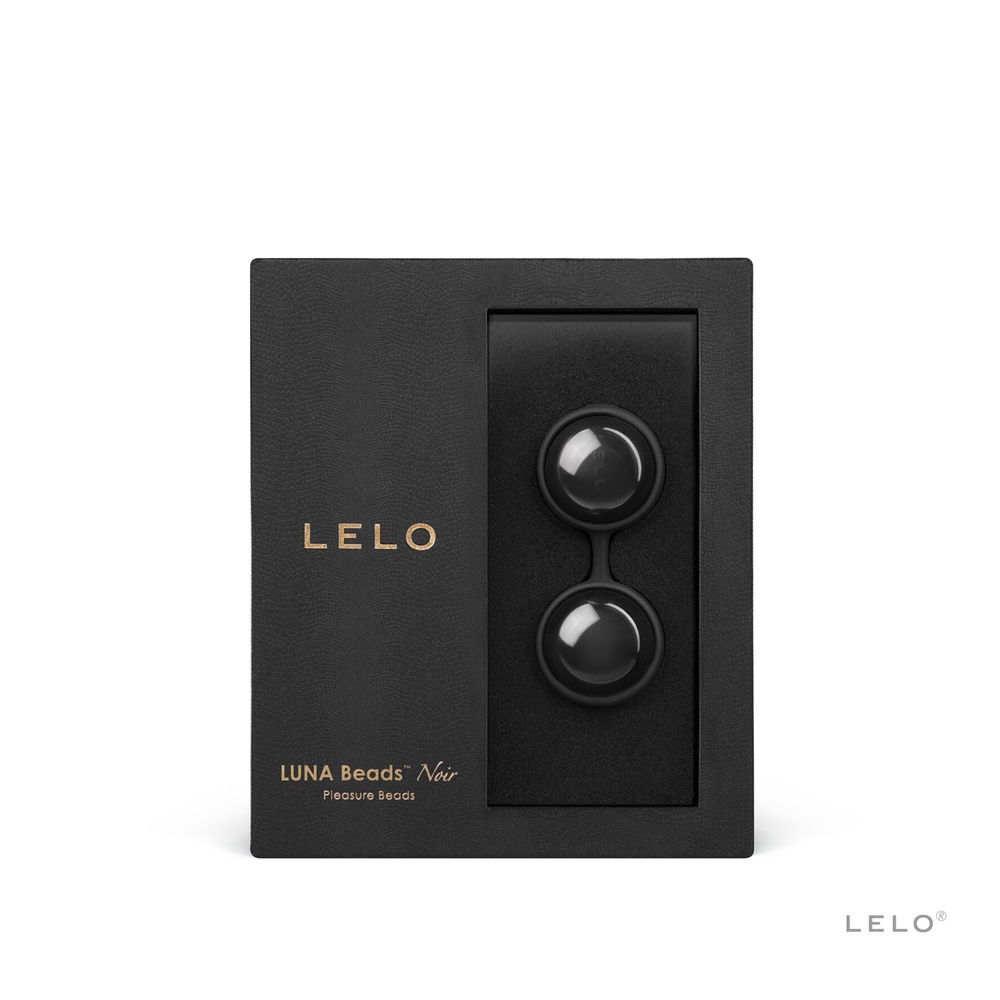 Вагінальні кульки LELO Luna Beads Noir Black, зміщений центр ваги, діаметр 2,9 см, 2х37 г SO8685 фото