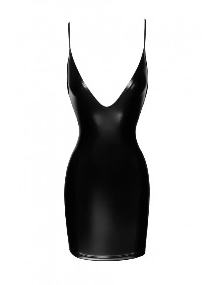 Платье с открытой спиной и глубоким декольте виниловое Noir Handmade черное, S NR09042 фото