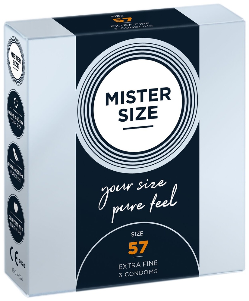Презервативи Mister Size - pure feel - 57 (3 condoms), товщина 0,05 мм SO8035 фото