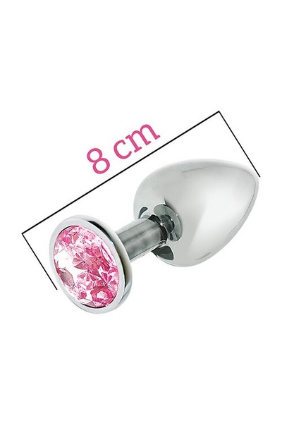 Металлическая анальная пробка с розовым кристаллом MAI Attraction Toys №73 (мятая упаковка) SO4635-R фото
