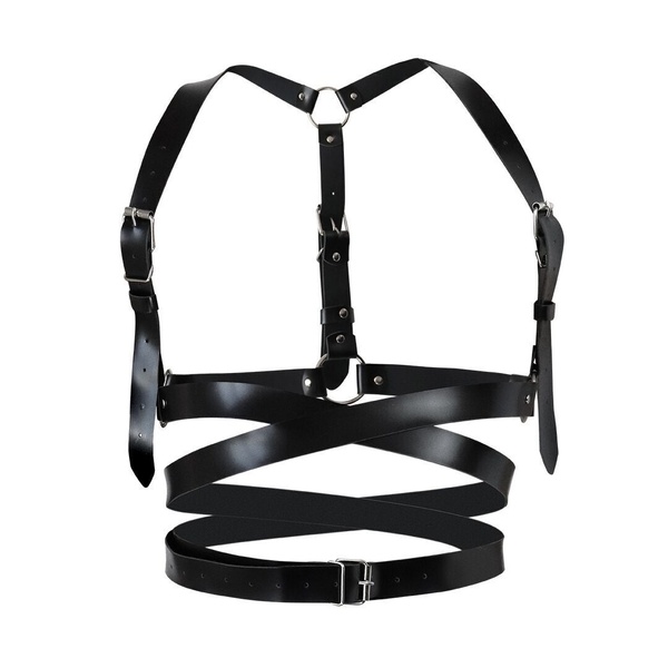 Шкіряна портупея Art of Sex - Melani Leather harness, Чорна L-2XL SO8299 фото