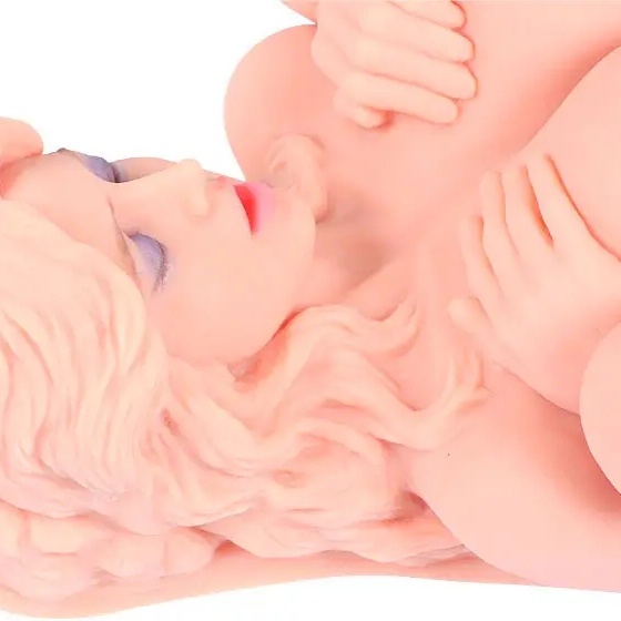 Мастурбатор секс-лялька з вібрацією, з двома робочими отворами, кібершкіра, Kokos Victoria 82309 фото