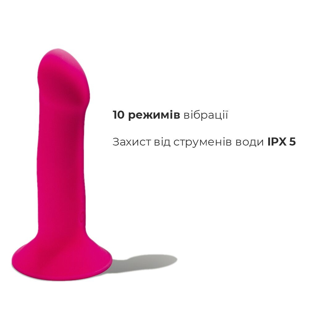 Двошаровий ділдо з вібрацією Adrien Lastic Hitsens 2 Pink, відмінно для страпона, макс діаметр 4 см, SO5052 фото