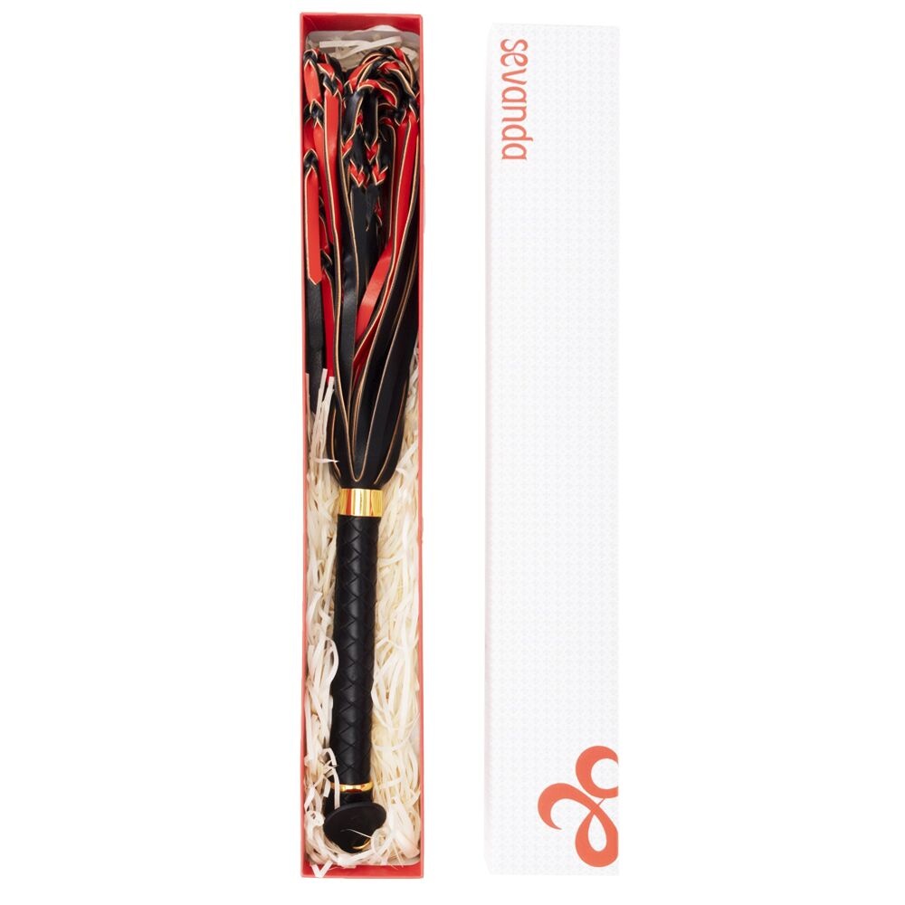 Флоггер LOCKINK SEVANDA Red & Black Braided Tail Flogger SX0876 фото