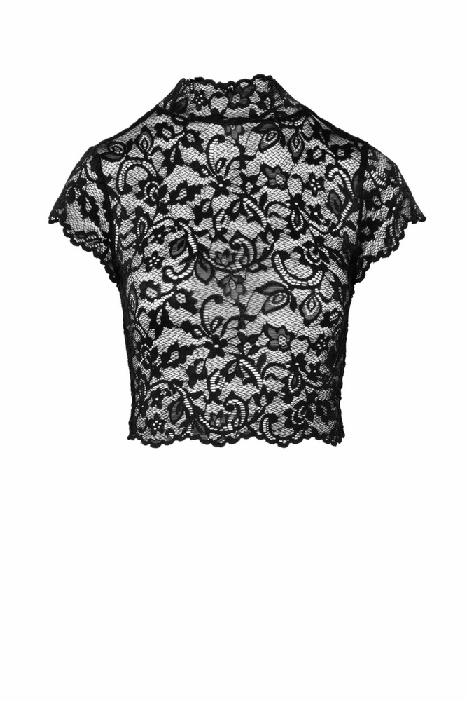 Топ Noir Handmade F303 Essence lace top with high collar - S SX0255 фото