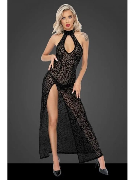 Сексуальное длинное леопардовое платье Noir Handmade F288 Noir Dress long - black - S NR11038 фото