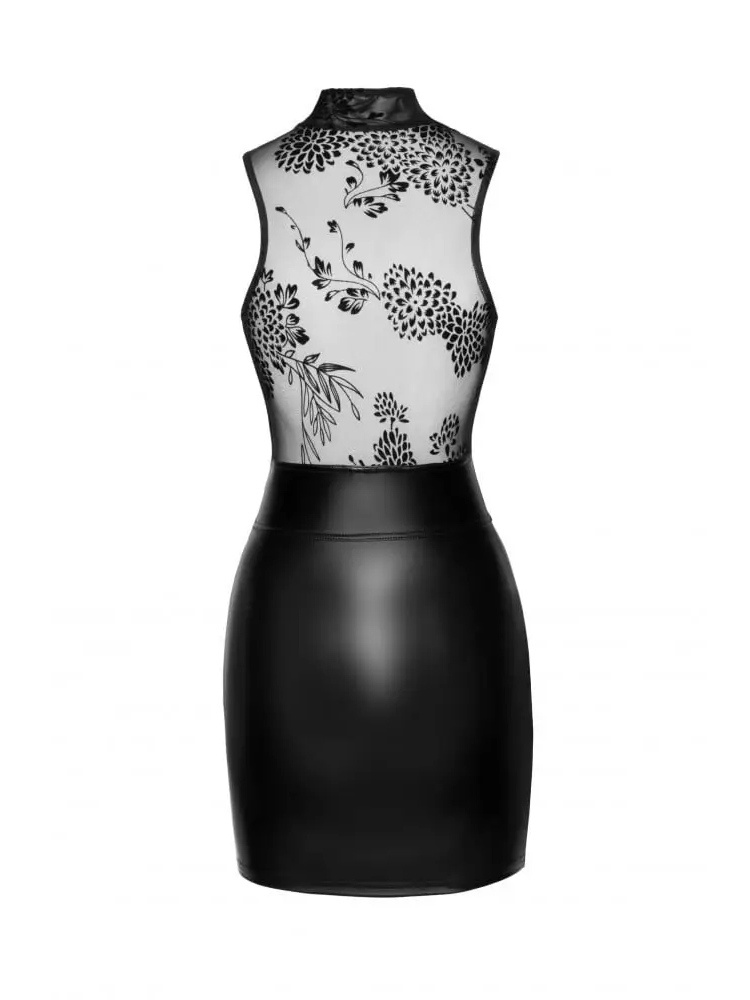 Сукня вінілова F241 Noir Handmade Short dress with powerwetlook skirt and tulle top, розмір L NR08465 фото