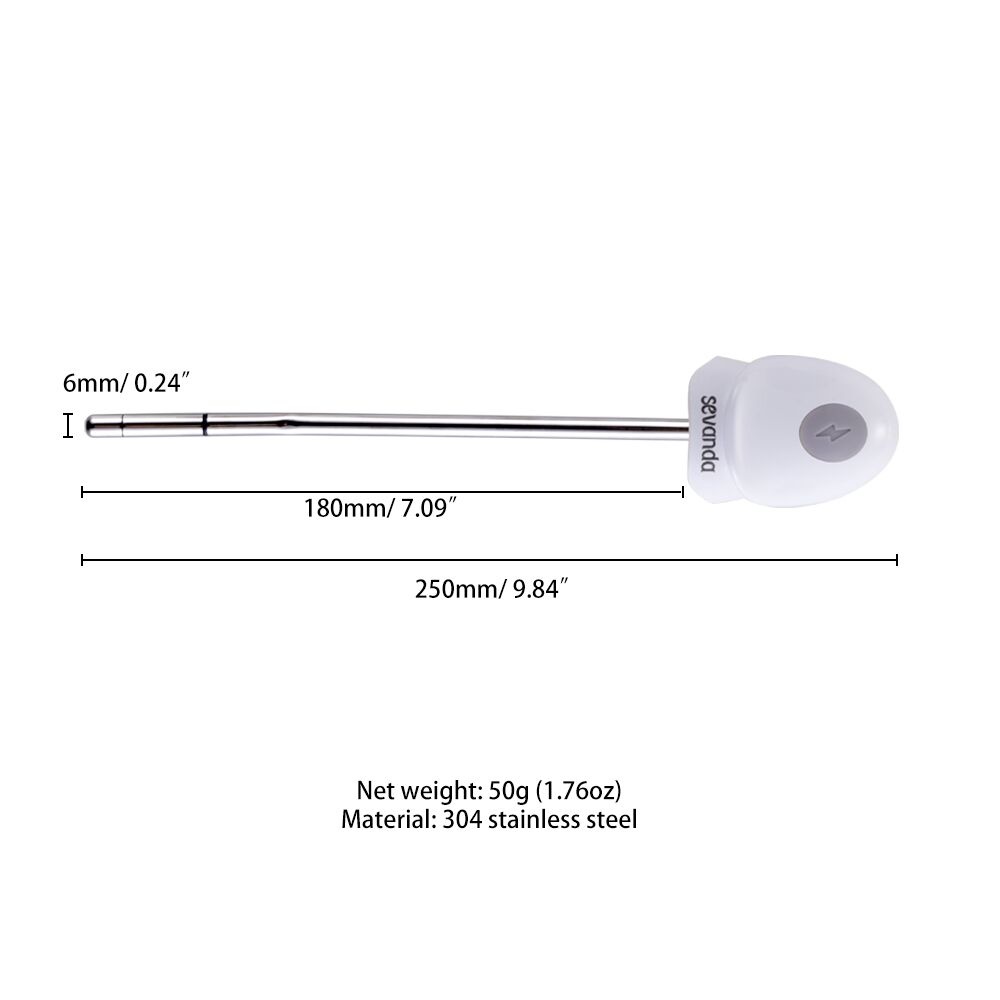 Уретральний зонд LOCKINK SEVANDA Vibrating & E-stim Metal Urethral Sounding - White SX0885 фото