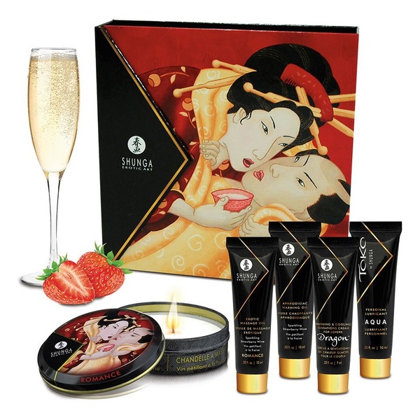 Подарунковий набір Shunga GEISHAS SECRETS – Sparkling Strawberry Wine: для шикарної ночі вдвох SO2557 фото