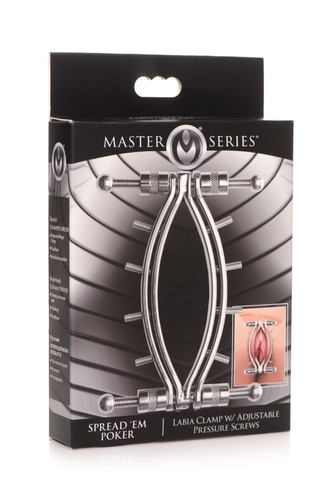 Зажим для вагины Master Series: Spread 'Em Poker Vagina Clamp with Adjustable Pressure Screws, шипы SO8798 фото