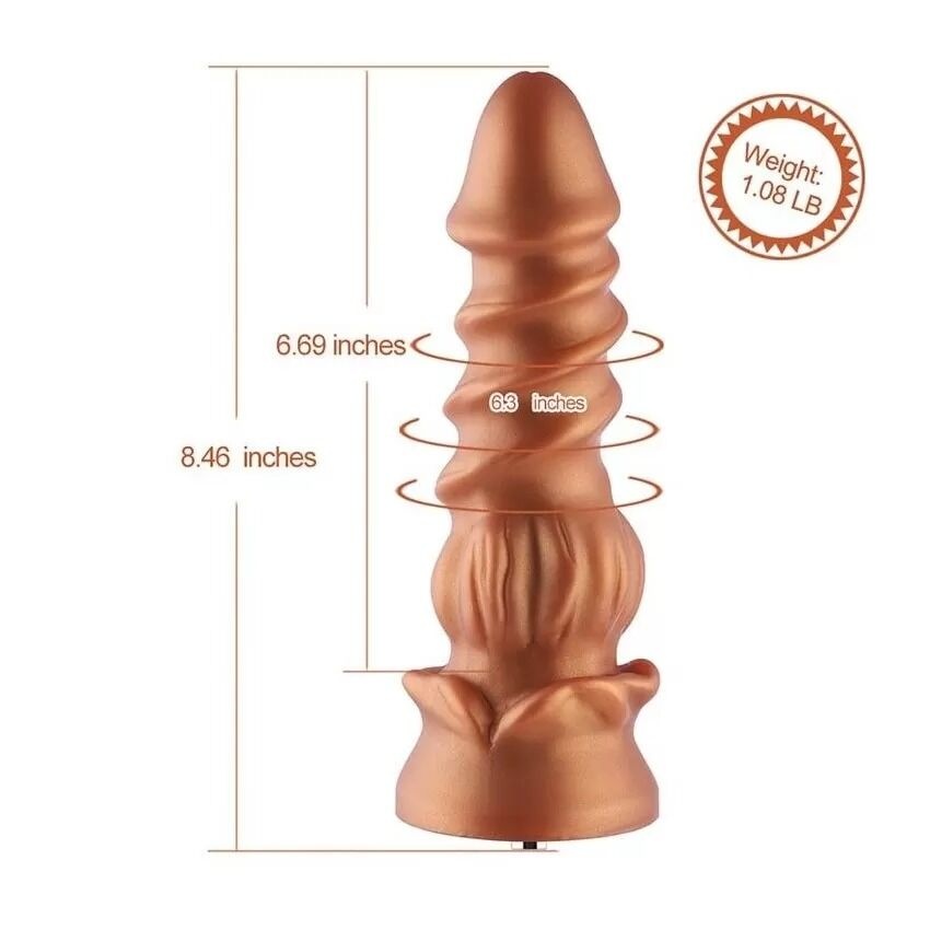 Силіконовий дилдо Hismith Spiral Grain Silicone Dildo Monster Series SO9961 фото