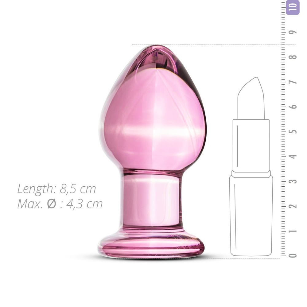 Рожева анальна пробка зі скла Gildo Pink Glass Buttplug SO4421 фото