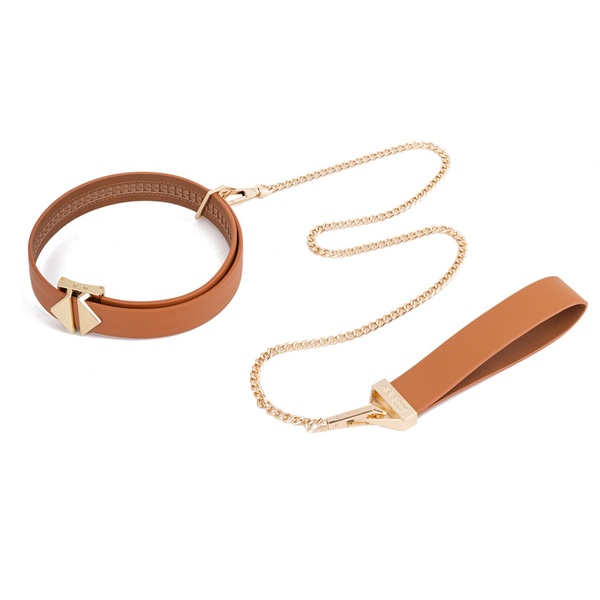 Повідець LOCKINK Tied Collar with Leash Set - Brown SX0828 фото