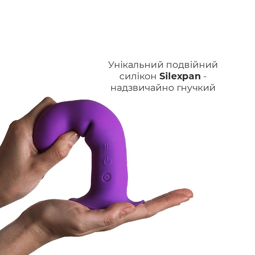 Дилдо с вибрацией Adrien Lastic Hitsens 3 Purple, отлично для страпона, диаметр 4см, длина 18,2см SO5053 фото