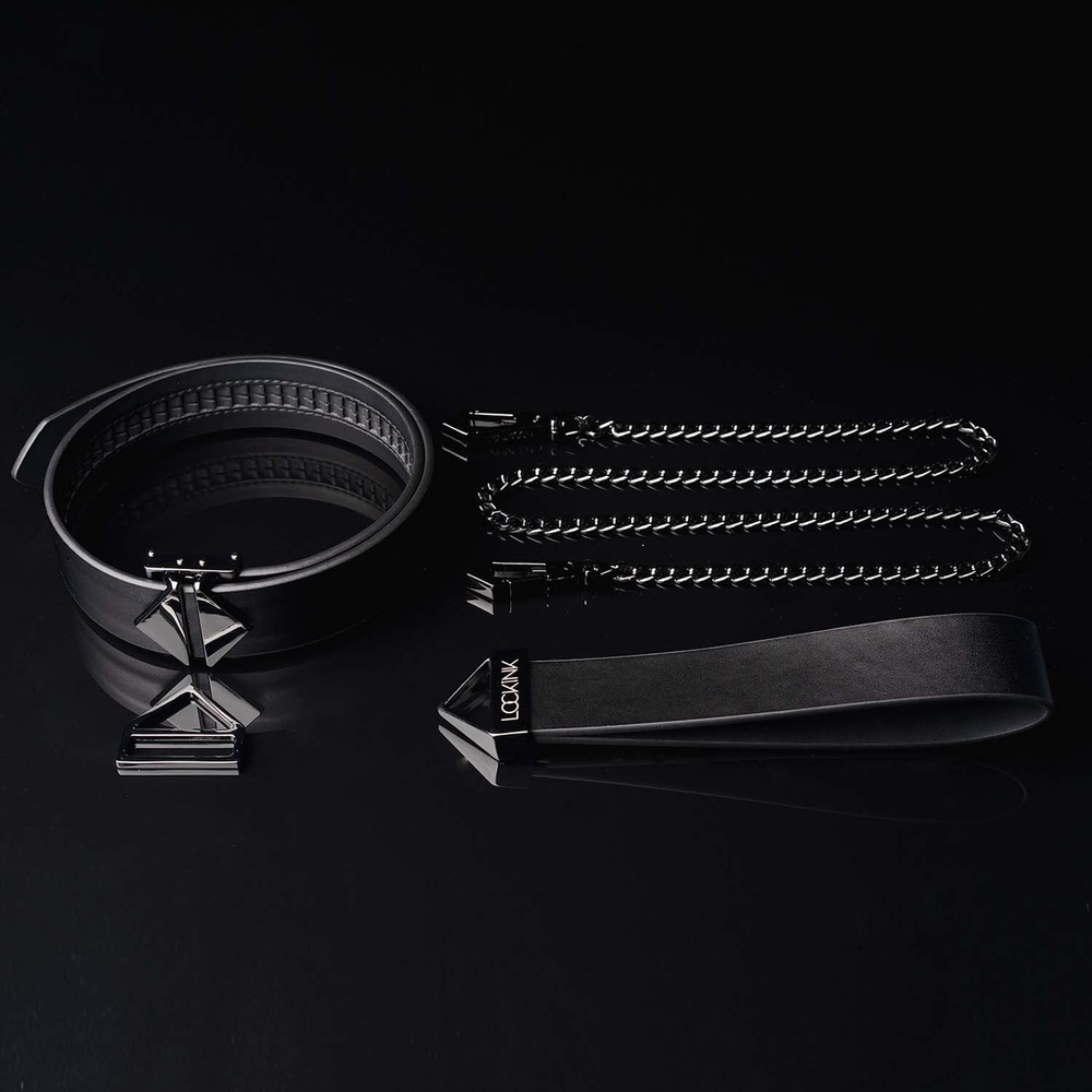 Повідець LOCKINK Tied Collar with Leash Set - Black SX0829 фото