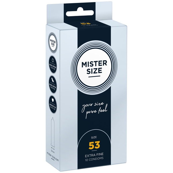 Презервативи Mister Size - pure feel - 53 (10 condoms), товщина 0,05 мм SO8044 фото