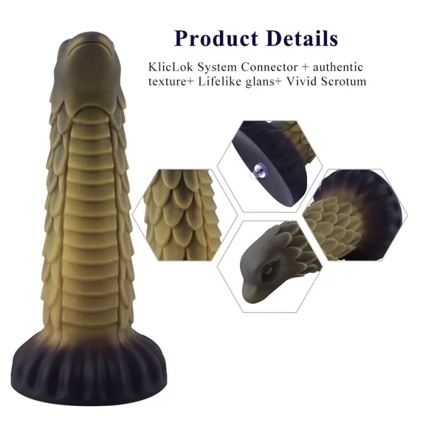 Силіконовий дилдо Hismith 8.5" Squama Beast Silicone Dildo Monster Series SO9967 фото