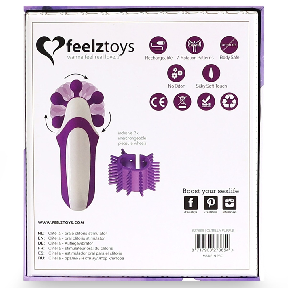 Стимулятор з імітацією оральних пестощів FeelzToys - Clitella Oral Clitoral Stimulator Purple SO5066 фото