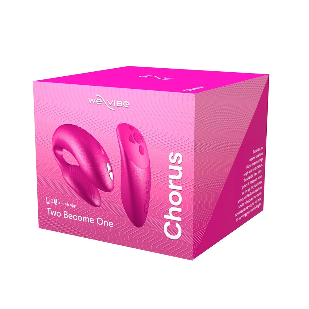 Смарт-вибратор для пар We-Vibe Chorus Cosmic Pink, сенсорное управление вибрациями сжатием пульта SO6921 фото