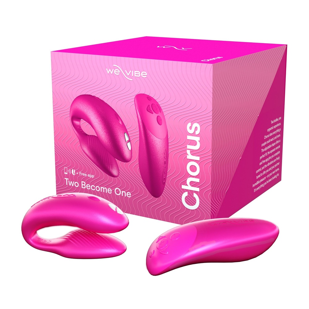 Смарт-вибратор для пар We-Vibe Chorus Cosmic Pink, сенсорное управление вибрациями сжатием пульта SO6921 фото