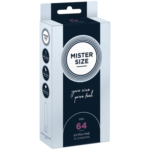 Презервативи Mister Size - pure feel - 64 (10 condoms), товщина 0,05 мм SO8047 фото