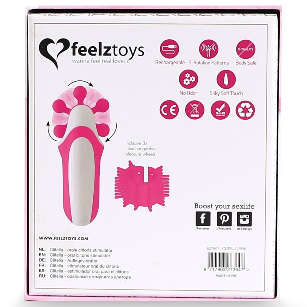 Стимулятор з імітацією оральних пестощів FeelzToys - Clitella Oral Clitoral Stimulator Pink SO5068 фото