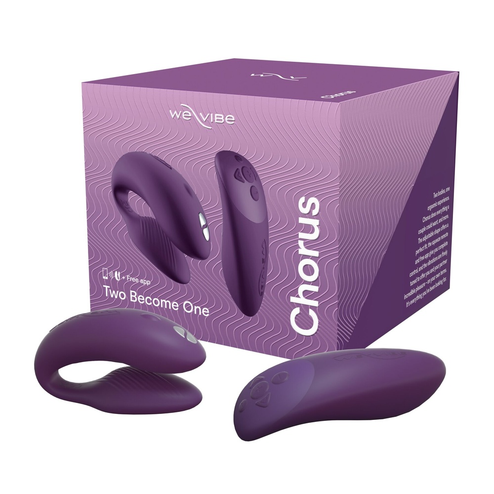 Смарт-вибратор для пар We-Vibe Chorus Purple, сенсорное управление вибрациями сжатием пульта SO6923 фото