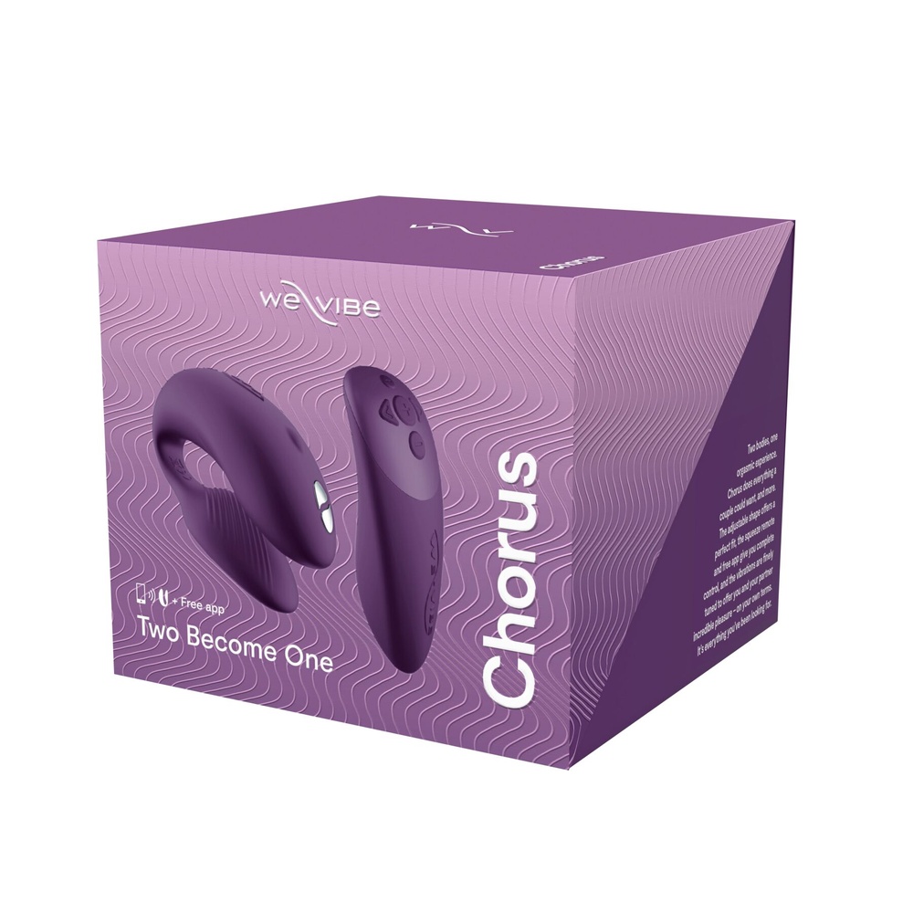 Смарт-вібратор для пар We-Vibe Chorus Purple, сенсорне керування вібраціями стисненням пульта SO6923 фото