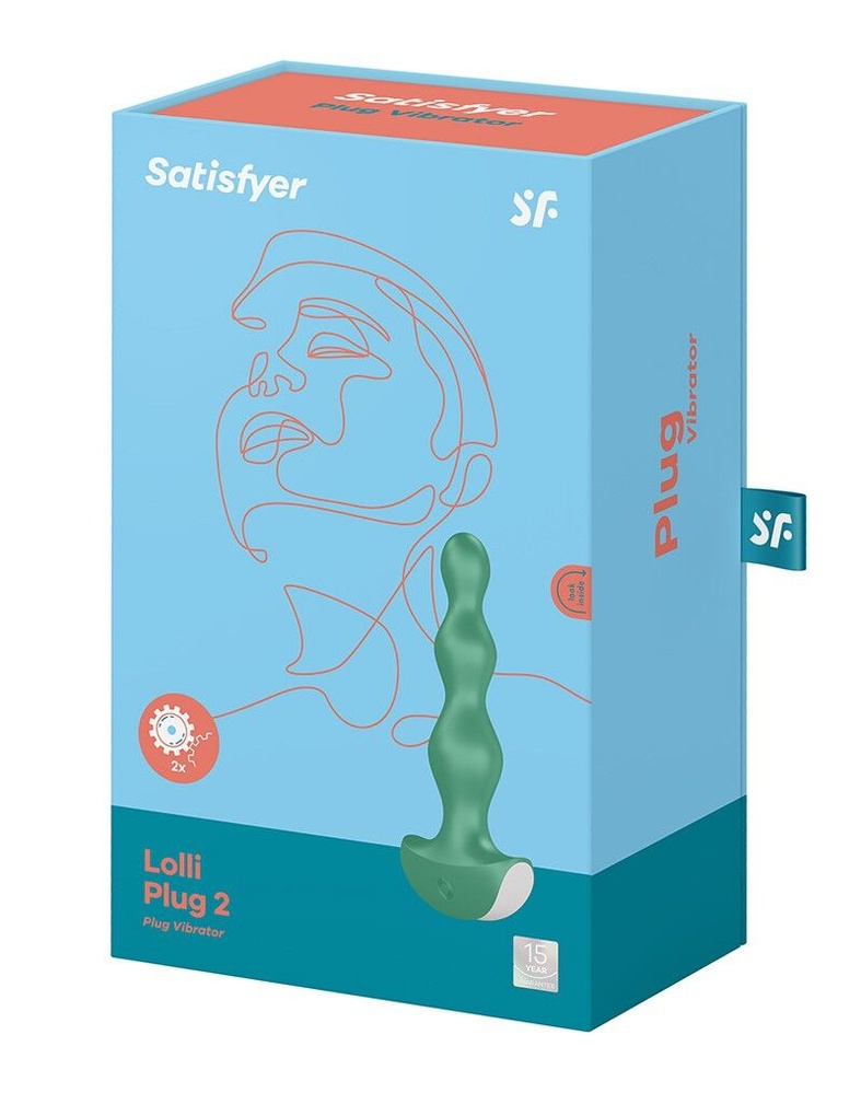 Анальный стимулятор-бусины с двумя моторами Satisfyer Lolli-Plug 2 Green SO4926 фото