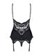 Сатиновый кружевной корсет Obsessive 810-COR-1 babydoll & thong S/M, черный, корсет, танга SO7156 фото 6