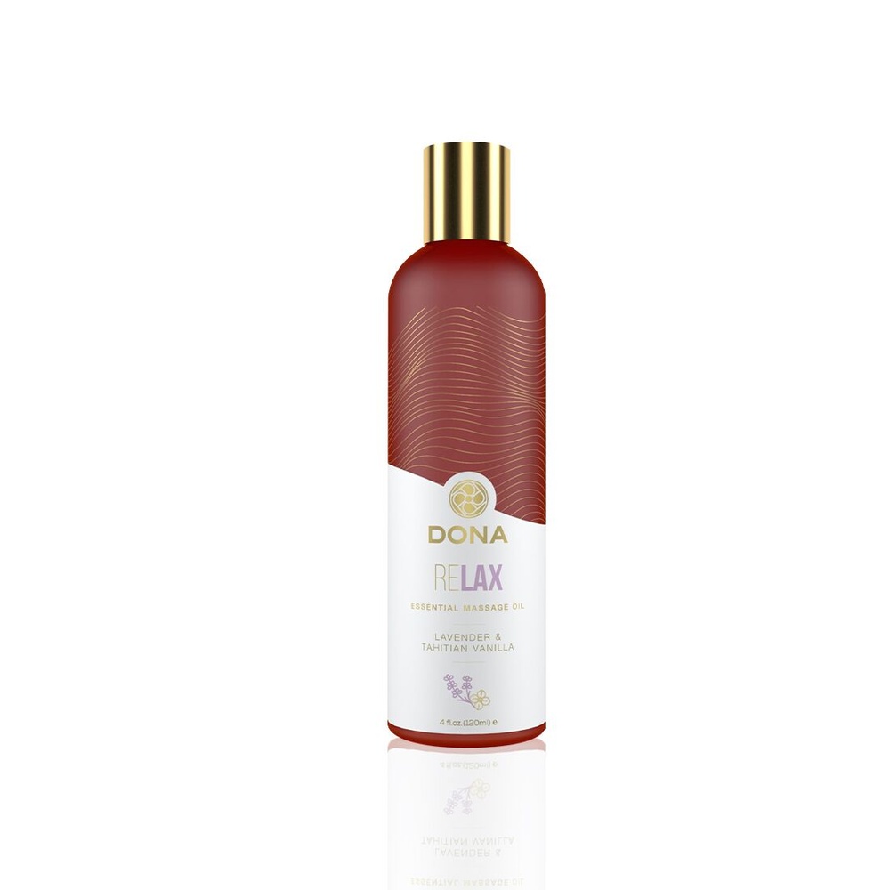 Натуральна масажна олія DONA Relax – Lavender & Tahitian Vanilla (120 мл) з ефірними оліями SO2623 фото