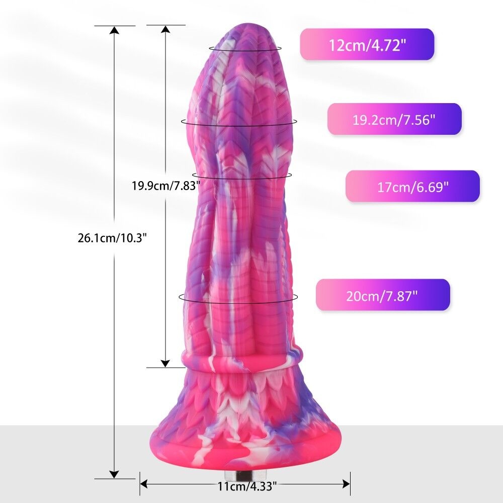 Фалоімітатор для секс-машин Hismith 10.3″ Silicone Monster Dildo Series, KlicLok та присоска SO6216 фото