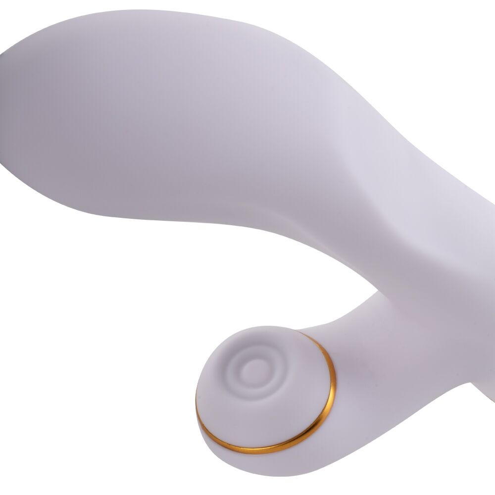 Вібратор-кролик з флогером LOCKINK SEVANDA Whip Vibrating Massage Wand - White & Golden SX0904 фото