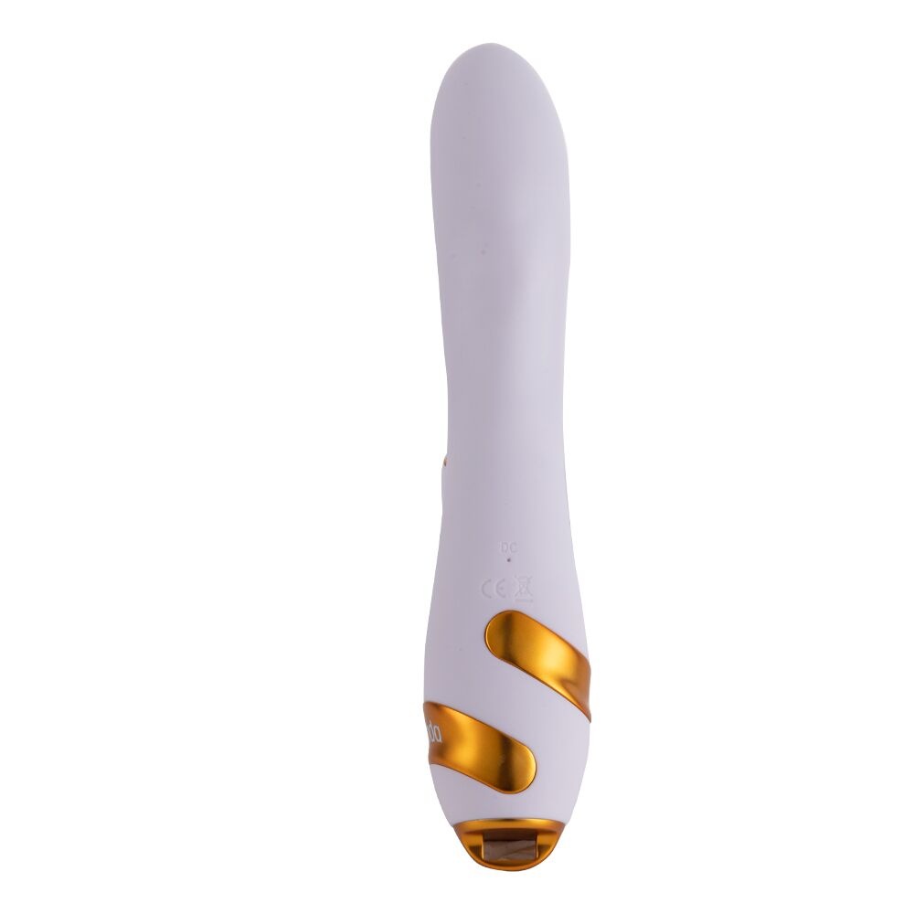 Вибратор-кролик с флоггером LOCKINK SEVANDA Whip Vibrating Massage Wand - White & Golden SX0904 фото