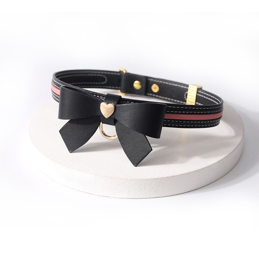 Повідець LOCKINK SEVANDA Love Heart Butterfly Leather Collar Set - Black SX0863 фото