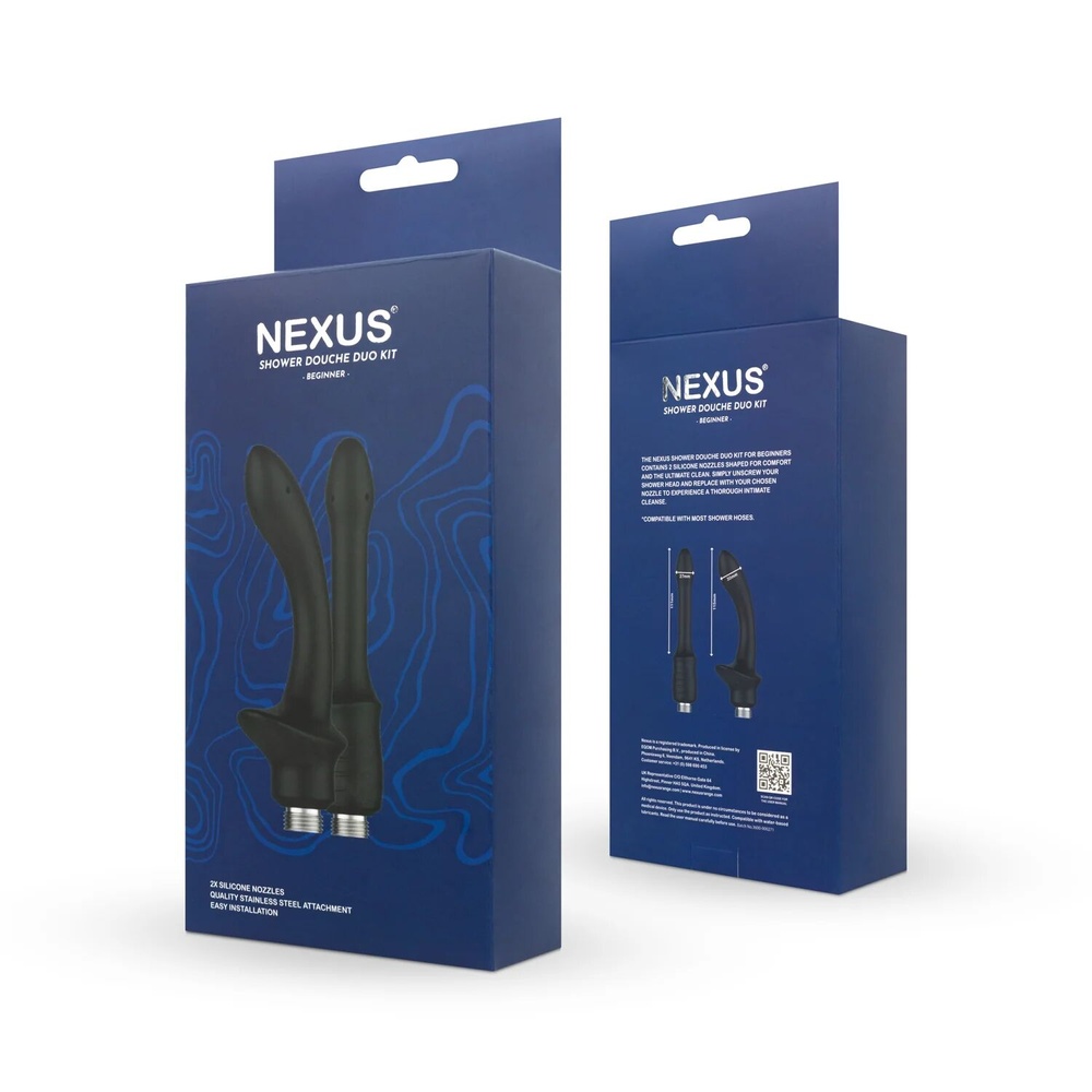 Набор анальных насадок для душа Nexus BEGINNER Shower Douche Duo Kit – Black, 2 шт. SO9857 фото