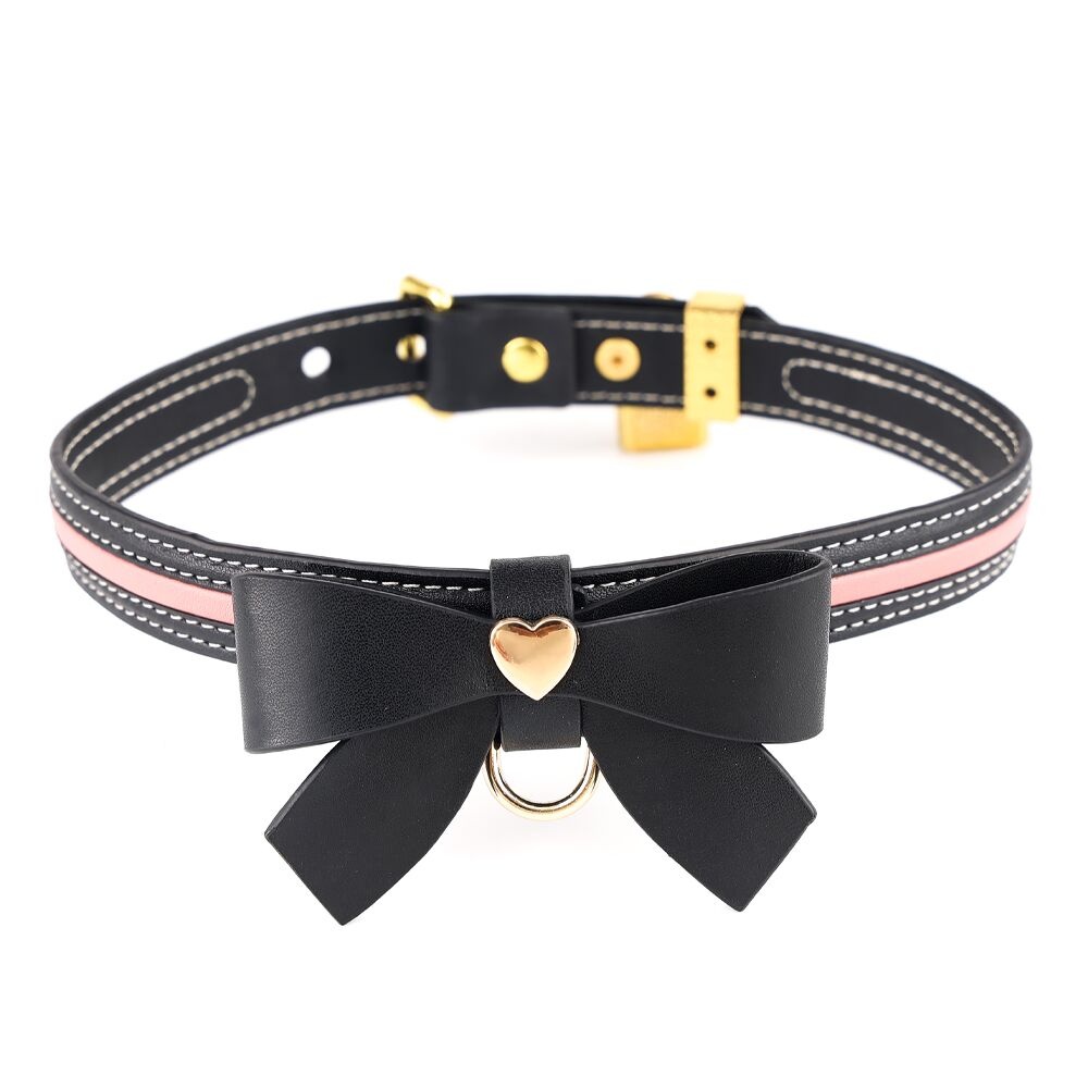 Повідець LOCKINK SEVANDA Love Heart Butterfly Leather Collar Set - Black SX0863 фото