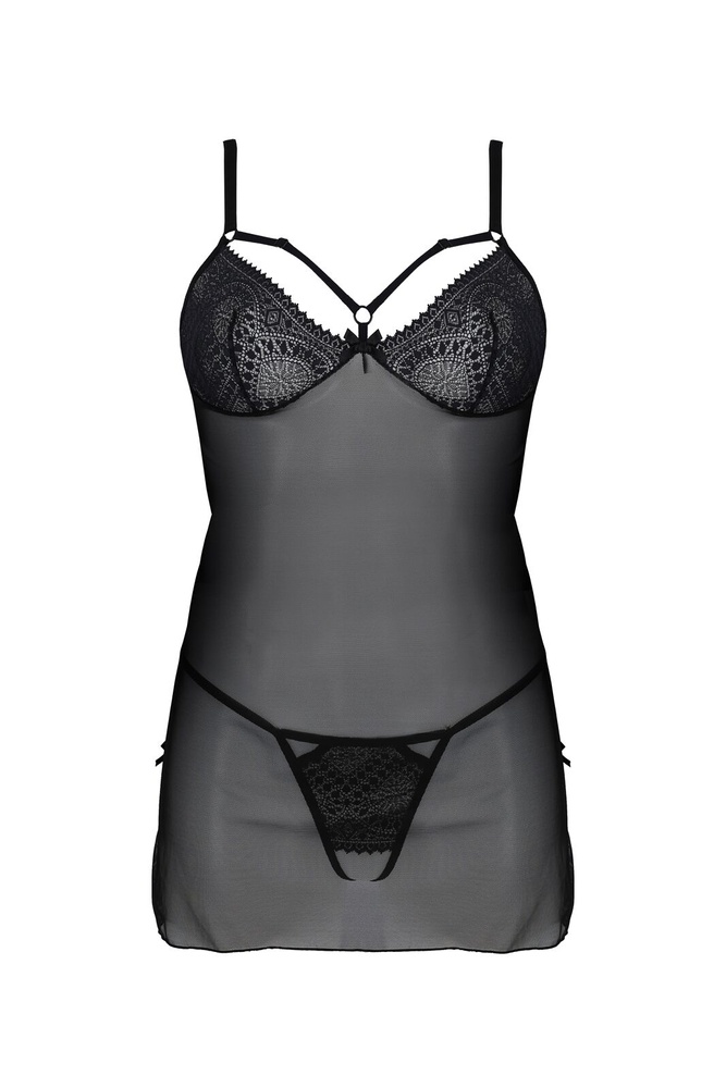 Пеньюар Passion DROSERA BODY black S/M - ECO Passion SX0474 фото