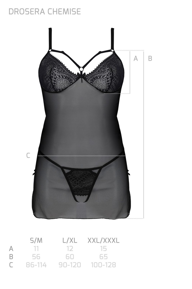 Пеньюар Passion DROSERA BODY black S/M - ECO Passion SX0474 фото