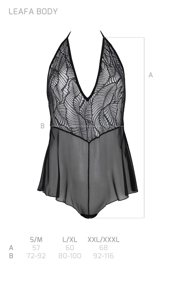 Боди Passion LEAFA BODY black S/M - ECO Passion SX0501 фото