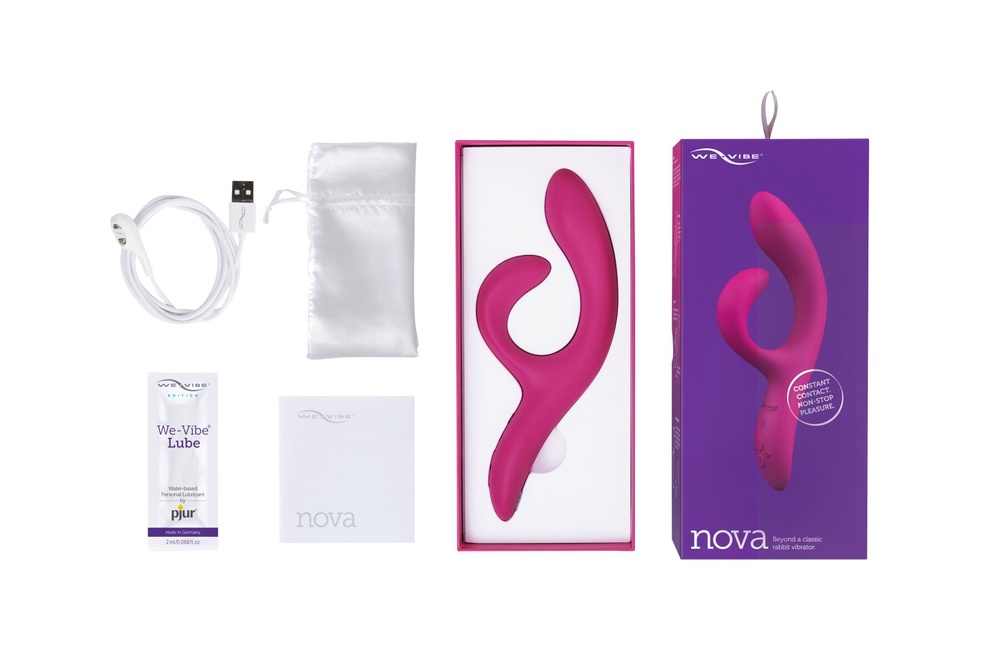 Смарт вибратор-кролик We-Vibe Nova Fuchsia, эргономичный, регулируемый угол наклона ствола SO6930 фото