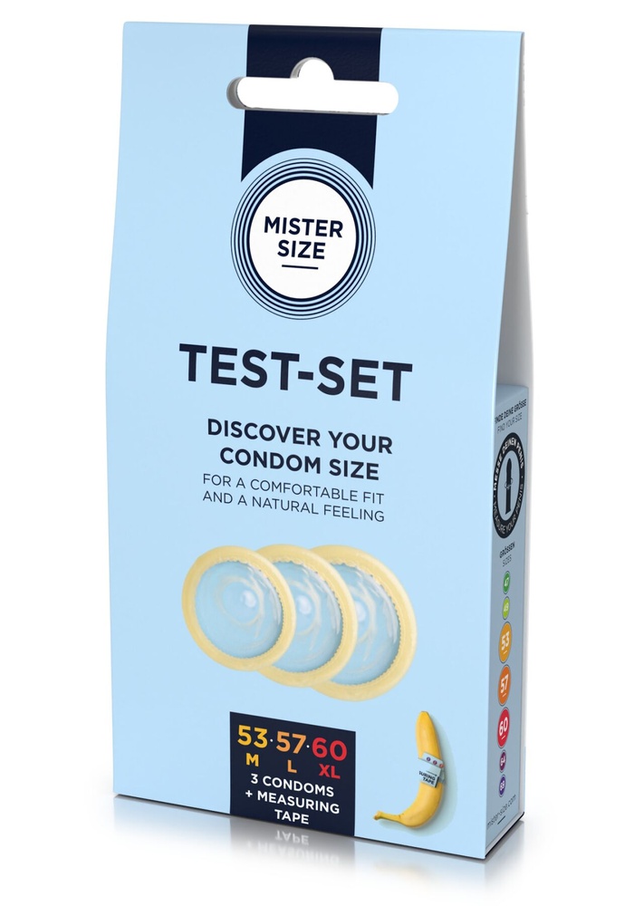 Набор презервативов Mister Size test-set 53–57–60, 3 размера + линейка, толщина 0,05 мм SO8056 фото