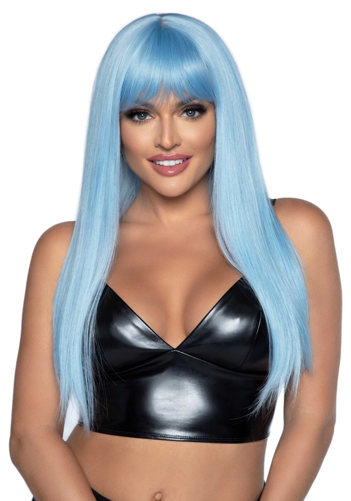 Довга блакитна перука Leg Avenue Long straight bang wig Blue, гладенька, 61 см SX1041 фото