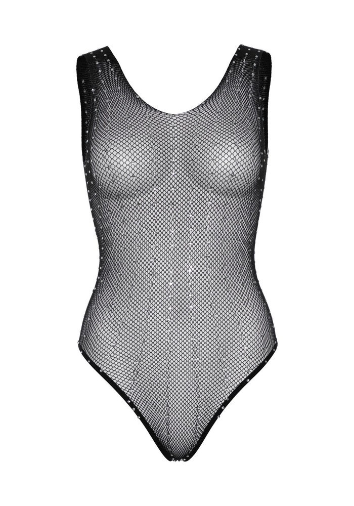 Leg Avenue Rhinestone fishnet bodysuit OS Black SO7897 фото