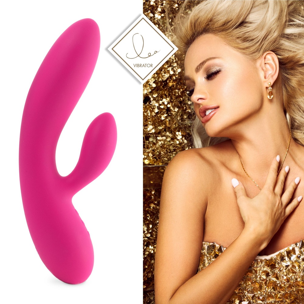 Гибкий вибратор кролик с двумя моторами FeelzToys Lea Rabbit Vibrator Rubine Red SO4432 фото