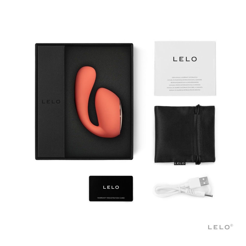 Смарт-вібратор LELO Ida Wave Coral Red, вагінально-кліторальний, технологія WaveMotion, 2 мотори SO8077 фото