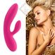 Гибкий вибратор кролик с двумя моторами FeelzToys Lea Rabbit Vibrator Rubine Red SO4432 фото 2