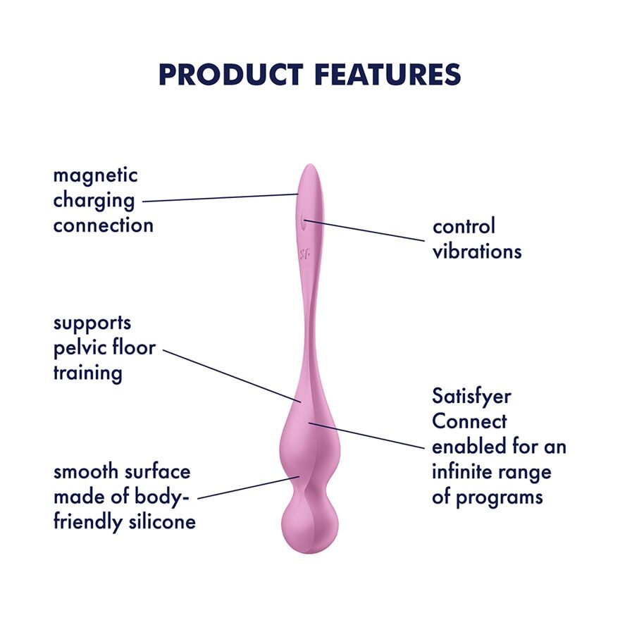 Вагінальні кульки з вібрацією Satisfyer Love Birds 1 Connect App Pink SX0570 фото