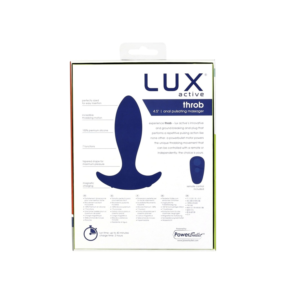 Анальна пробка з пульсацією Lux Active – Throb – 4.5" Anal Pulsating Massager, пульт ДК SO5571 фото