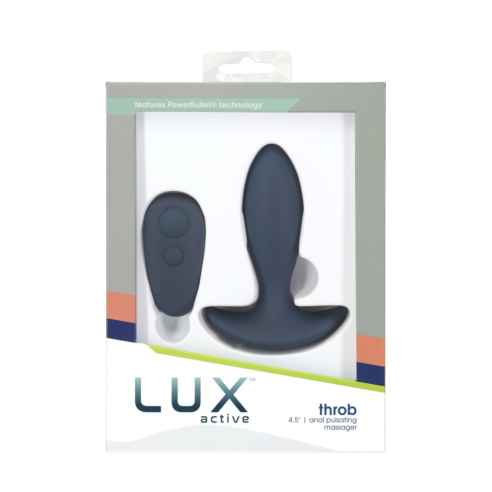 Анальна пробка з пульсацією Lux Active – Throb – 4.5" Anal Pulsating Massager, пульт ДК SO5571 фото